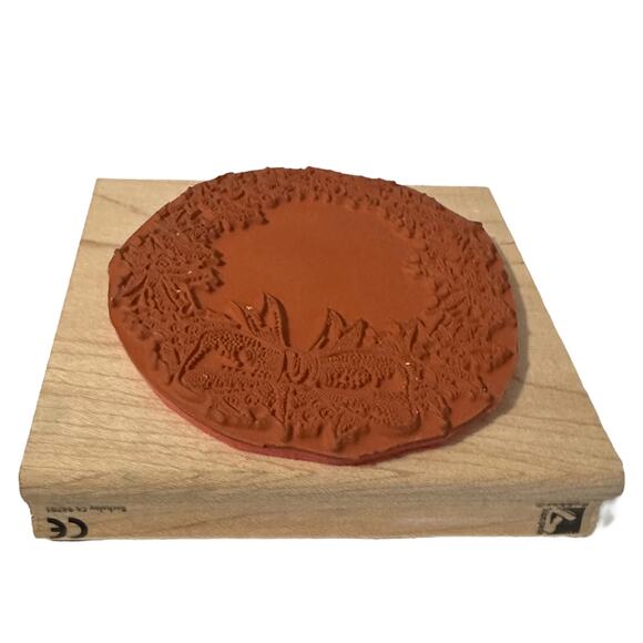 LOT OF 7 Christmas Holidays Wood Mounted Rubber Stamps Nutcracker Tree Wreath - Picture 3 of 15